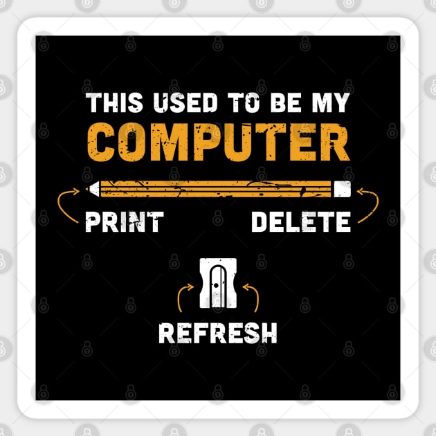 Pencil Computer Funny Tech Support Joke Sticker by Ambience Art